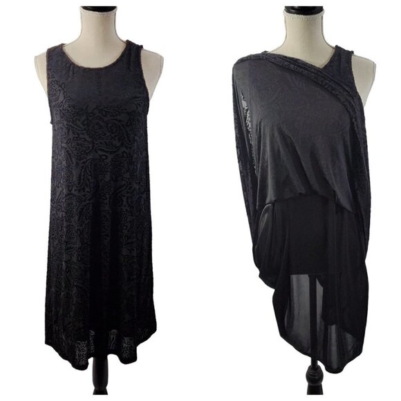 Simply Styled Women's Slip Lined Floral Print Black Dress - Size Medium - Picture 6 of 16